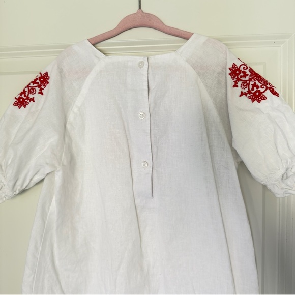 Janie and Jack White Dress with Red Embroidery Tunic Girl's Dress Size 7 - Picture 10 of 10